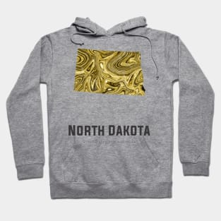 North Dakota state map abstract gold Hoodie